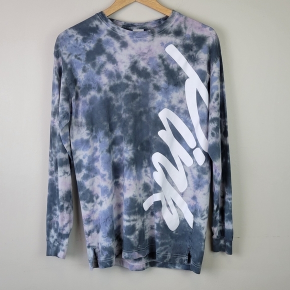 VICTORIA'S Secret PINK Logo Long Sleeve Top Tie Dye XS - Picture 9 of 9